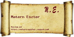 Matern Eszter névjegykártya